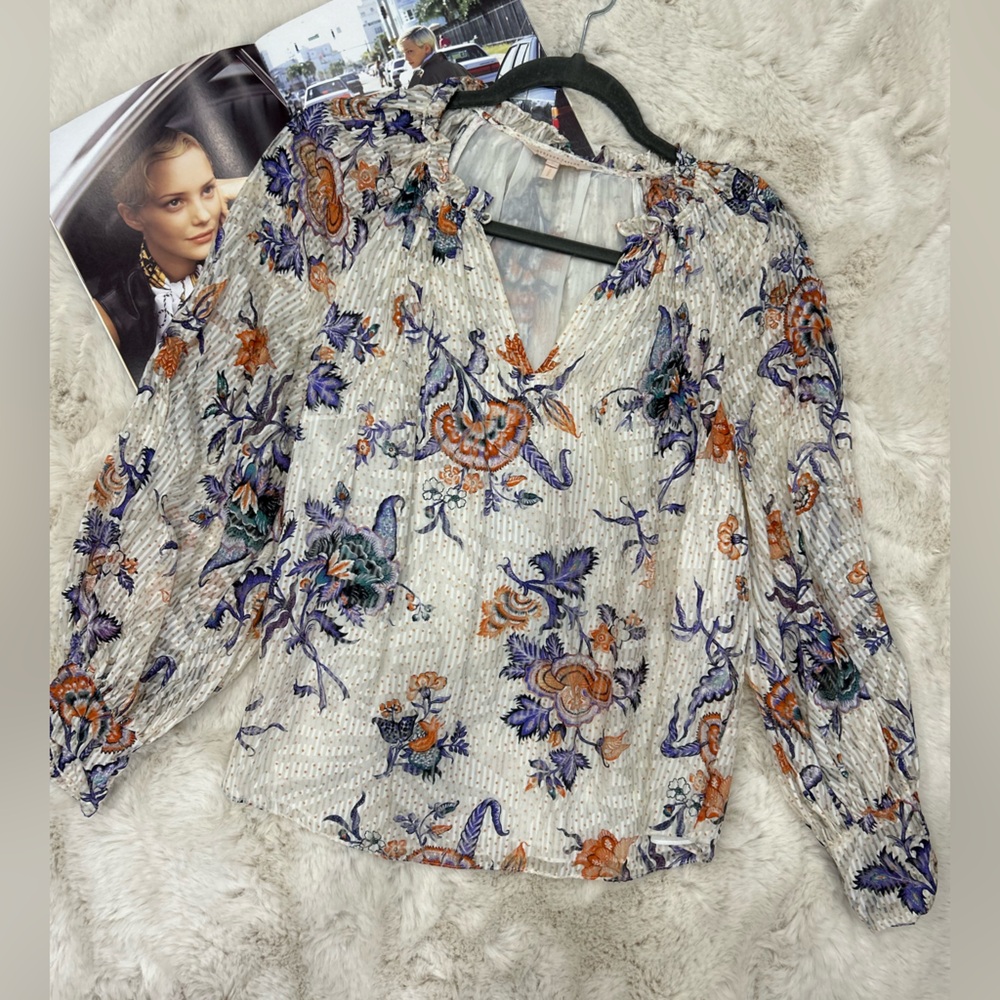 Long Sleeve Silk Toile Top in Snow
Combo
Rebecca Taylor
Color:Snow Combo